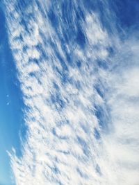 Low angle view of clouds in sky