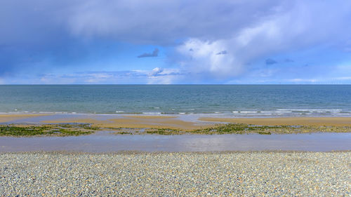 Scenic view of beach against sky