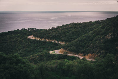 High angle view of sea against sky