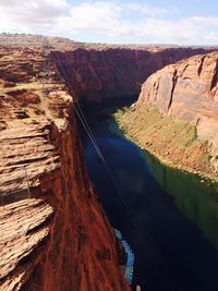 Scenic view of rock formations against sky
