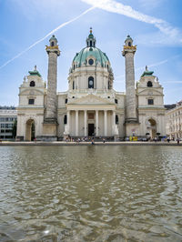 View of building with church in background