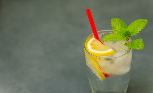 Close-up of drink on glass