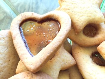 Close-up of heart shape cookies