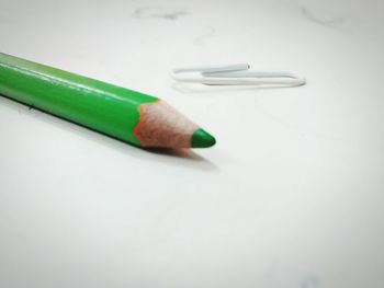 Close-up of colored pencils on table