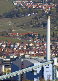 High angle shot of townscape