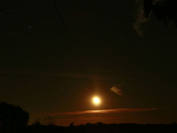 Scenic view of landscape against sky at night