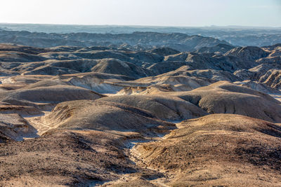 Aerial view of landscape and mountains against sky