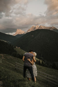 Full length of man and mountains against sky