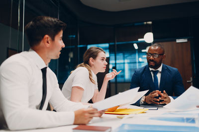 Business people having discussion at office