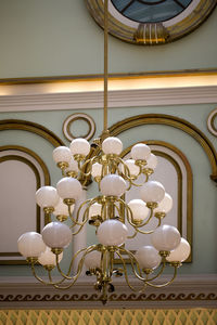 Low angle view of chandelier