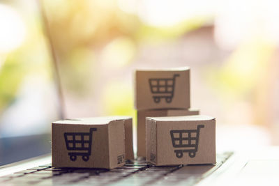 Close-up of toy on table