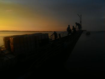 Scenic view of sea at sunset