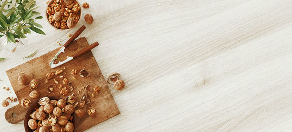 High angle view of food on table