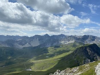 Scenic view of mountains against sky