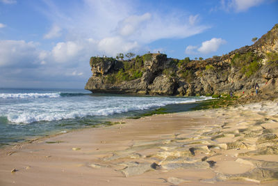 Scenic view of beach against sky