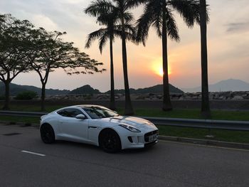 View of road at sunset