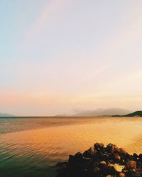 Scenic view of sea at sunset