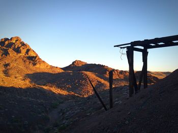 Scenic view of mountains against clear sky