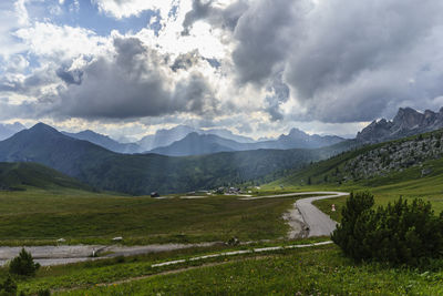 Scenic view of mountains against sky