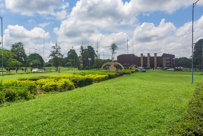 Scenic view of field against sky