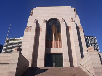 Low angle view of building against clear sky