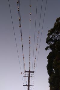 Low angle view of electricity pylon against sky