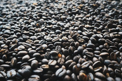 Full frame shot of roasted coffee beans