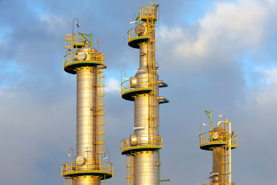 Detail at sunset of a natural gas refinery plant