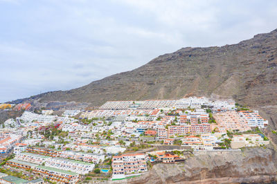 High angle view of townscape against sky