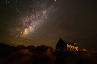 Building against sky at night