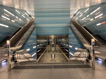 View of escalator at subway station