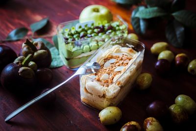 Close-up of food on table