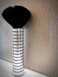 High angle view of metal wall at home