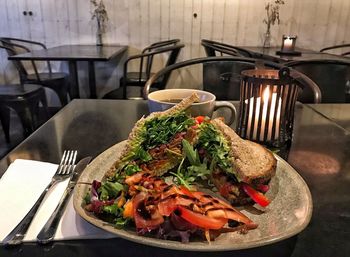 Food on table in restaurant