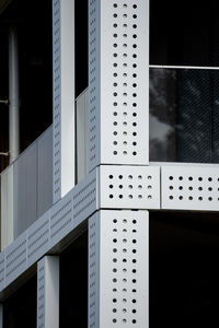 Close-up of building seen through glass window