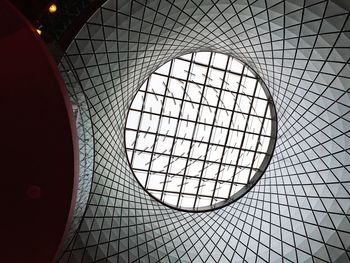 Low angle view of skylight at subway station