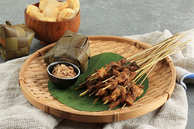 Close-up of food in plate on table