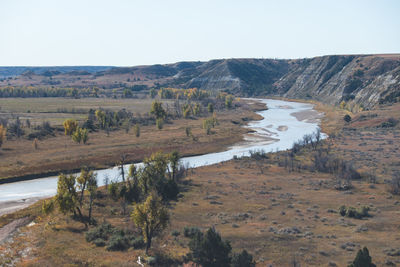 High angle view of landscape against sky