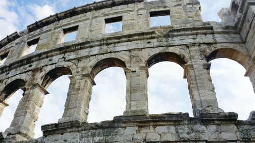 Low angle view of old ruins