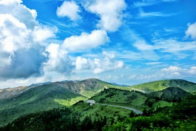 Scenic view of mountains against sky