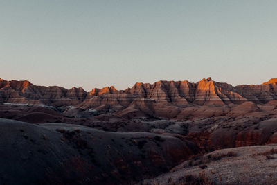 Scenic view of mountains against clear sky