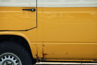 Close-up of yellow car 