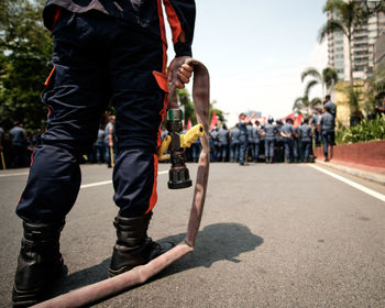 Low section of a police officer