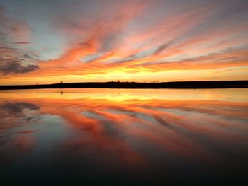 Scenic view of sunset over sea