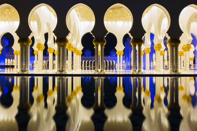 Reflection of columns in water