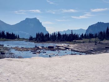 Panoramic view of lake against sky