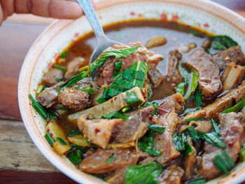 Close-up of food in bowl on table