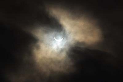 Low angle view of moon in sky