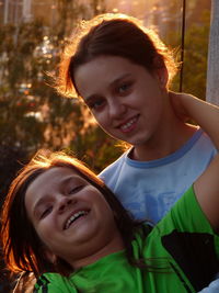 Portrait of smiling siblings