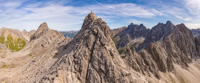 Panoramic view of mountains against sky